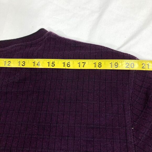 Consensus Sweater Sweatshirt Purple Ribbed V-Neck XL Mens Pullover Cotton Preppy - Picture 9 of 12